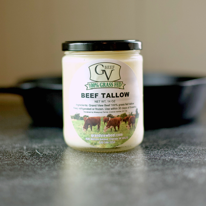 Pure Grass Fed Beef Tallow | Hand Rendered | 14 oz – Grand View Beef